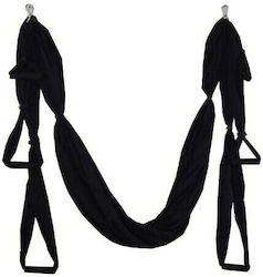 MegaFitness Aerial Yoga Hammock Swing Trapeze 5x1.5μ. with Handles Black