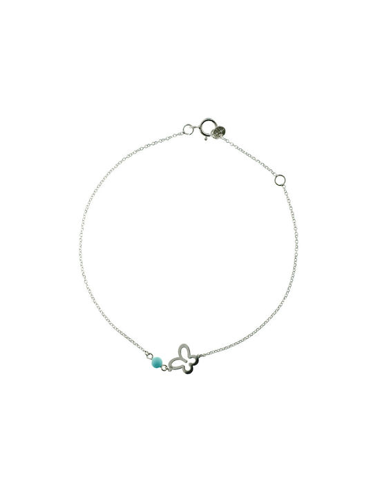 Women's - Children's Butterfly bracelet missQ made of 14K white gold (585) with turquoise 439311