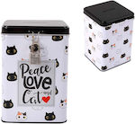 Total Gift Cats Spardose Metallisch White/Black 10.6x10.6x15.3cm