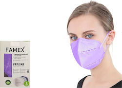 Famex Disposable Protective Mask FFP2 Particle Filtering Half NR Lilac 10pcs