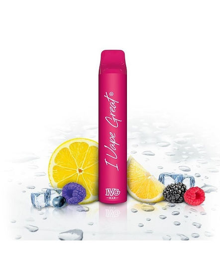 IVG Bar Plus Einweg E-Zigarette 800 Züge Beeren-Limonade-Eis 2ml 20mg Berry Lemonade Ice Rosa 1Stück