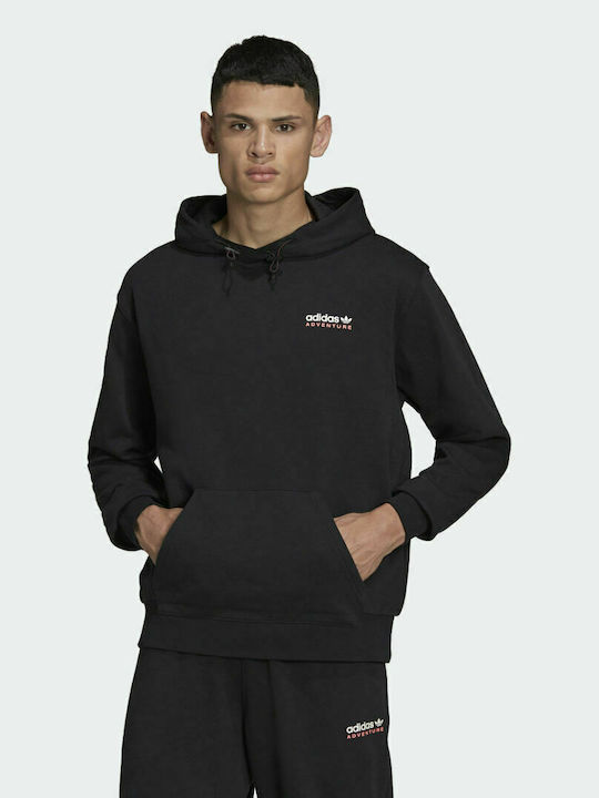 Adidas Adventure Men's Sweatshirt with Hood and Pockets Black