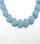 Heart lava synthetic semi-precious bead 20mm Blue