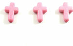 Acrylic cross bead 16x12mm/100 pcs Pink