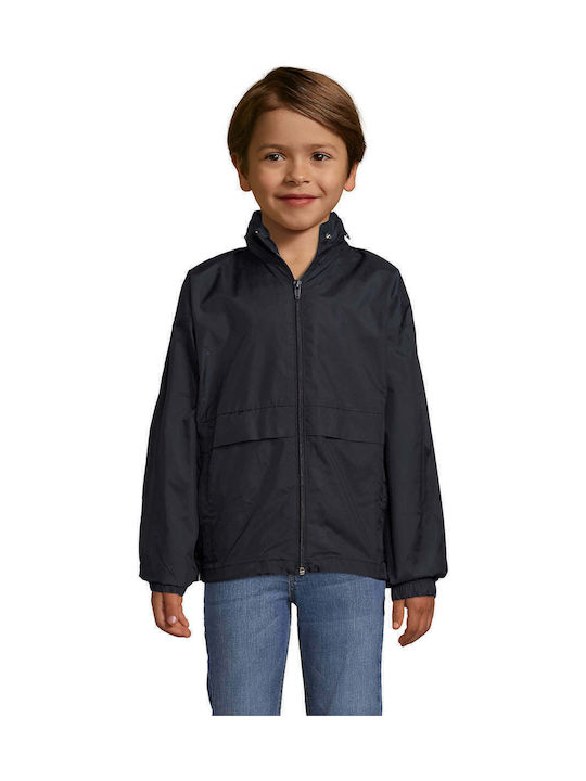 Sol's Waterproof Kids Sports Jacket short Windproof Navy Blue