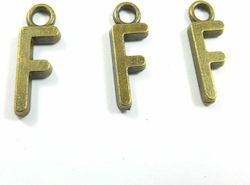 Metallic pendant letter bronze 17mm/50 letters F