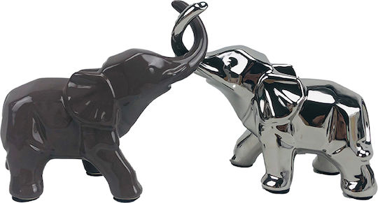 Karvounis Set of Decorative Elephants made of Ceramic 2pcs