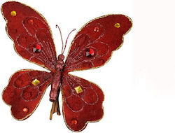 JK Home Decoration Christmas Butterfly Figure Burgundy