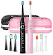 FairyWill D7 FW-507 Electric Toothbrush with Timer and Travel Case Black / Pink