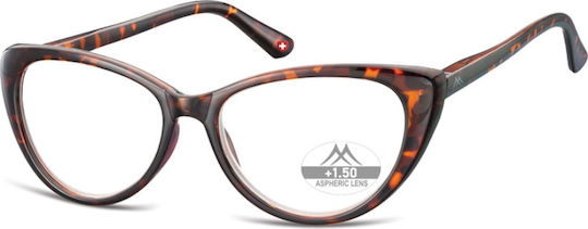 Montana Eyewear MR64 Women's Reading Glasses +2.50 in Brown color MR64A