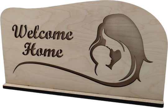 Fly Digital Led Kids Decorative Lamp Welcome Home Mom with Baby Brown 15x28x15εκ.