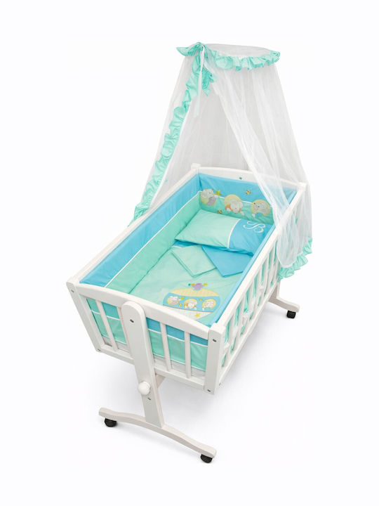 Beboulino Cradle Mouse with Mattress and Wheels White