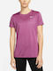 Nike Crew Damen Sport T-Shirt Dri-Fit Burgundisch