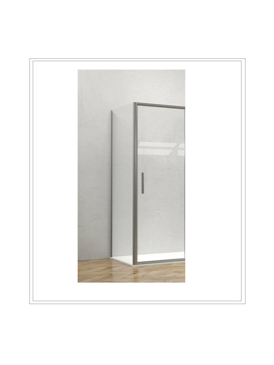 Karag NP-10 Fixed Side for Shower 90x190cm Clear Glass Argento