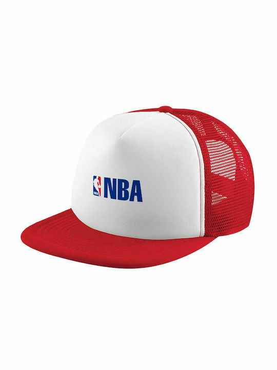 NBA, Adult Soft Trucker Hat with Mesh Red/White (POLYESTER, ADULT, UNISEX, ONE SIZE)