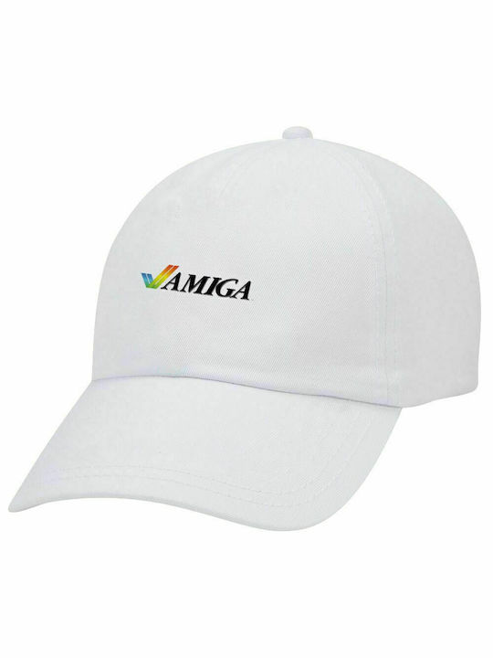 Amiga, Erwachsene Baseballkappe Weiß 5-Panel (POLYESTER, ERWACHSENE, UNISEX, EINHEITSGRÖßE)