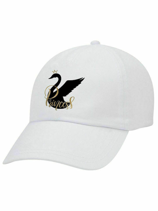 Schwanenprinzessin, Erwachsenen-Baseballkappe Weiß 5-Panel (POLYESTER, ERWACHSENE, UNISEX, EINHEITSGRÖßE)