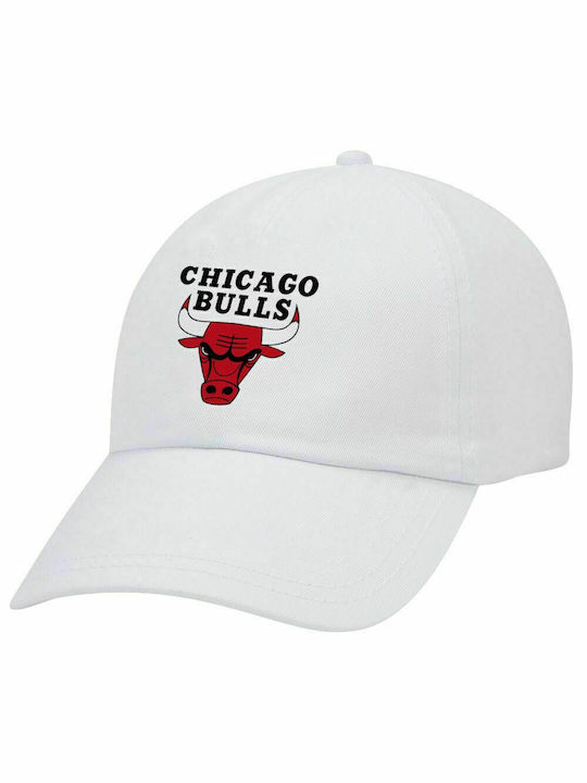 Chicago Bulls, Erwachsene Weiße Baseballkappe 5-Panel (POLYESTER, ERWACHSENE, UNISEX, EINHEITSGRÖßE)