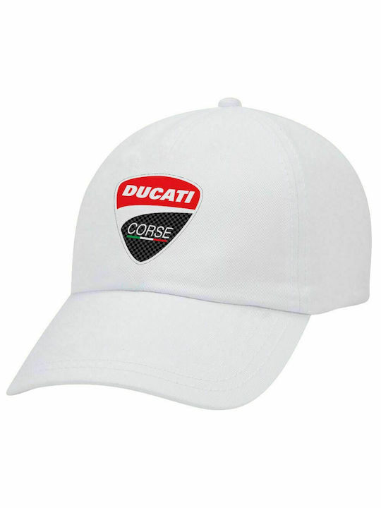 Ducati, Καπέλο Ενηλίκων Baseball Λευκό 5-φύλλο (POLYESTER, ΕΝΗΛΙΚΩΝ, UNISEX, ONE SIZE)