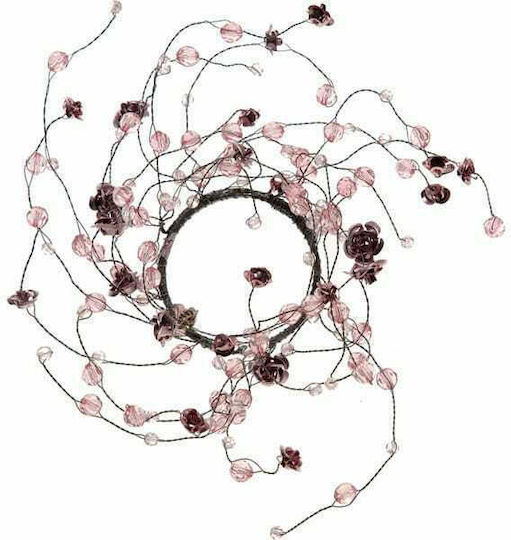 JK Home Decoration Decorațiune Coroană De Flori Coroniță Roz Din Metal 10x10cm