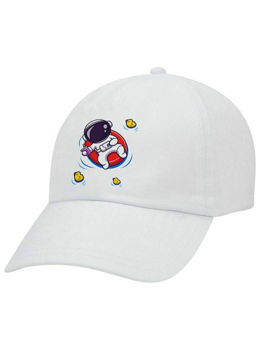 Μικρός αστροναύτης θάλασσα, Καπέλο Ενηλίκων Baseball Λευκό 5-φύλλο (POLYESTER, ΕΝΗΛΙΚΩΝ, UNISEX, ONE SIZE)