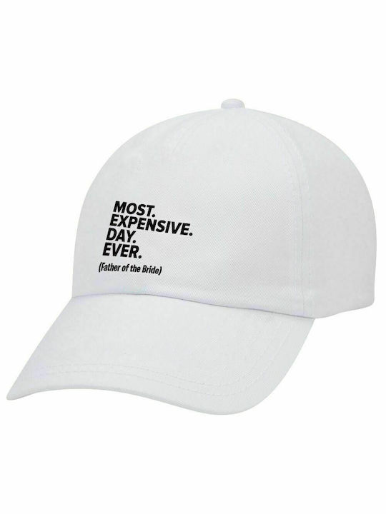 Adult Baseball Cap White 5-Panel (POLYESTER, ADULT, UNISEX, ONE SIZE)