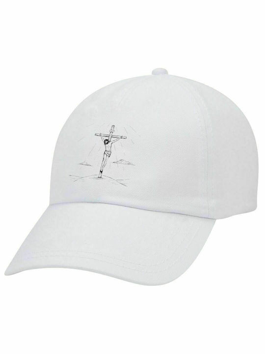 Jesus Christ , Καπέλο Ενηλίκων Baseball Λευκό 5-φύλλο (POLYESTER, ΕΝΗΛΙΚΩΝ, UNISEX, ONE SIZE)