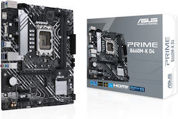 Asus Prime B660M-K D4 Motherboard Micro ATX with Intel 1700 Socket