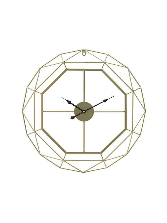 Inart Wall Clock Metallic Gold Ø60cm