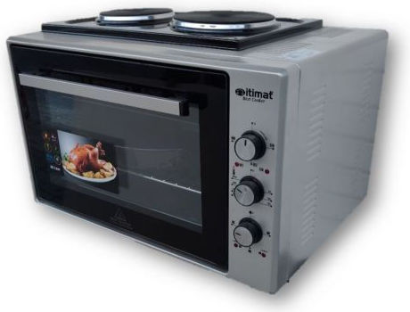 Itimat I-60HPL Electric Countertop Oven 60lt with 2 Burners