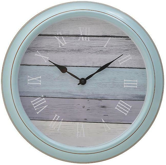Inart Wall Clock Plastic Blue Ø40cm