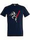 T-shirt Unisex " Darth Vader Lighting a Cigarette, Star Wars ", French Navy