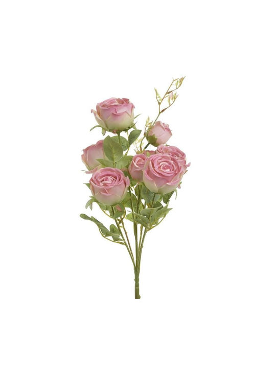 Inart Bouquet of Artificial Flowers Rose Pink 45cm 1pcs