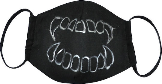 Mc Decor Μάσκα Προστασίας Υφασμάτινη Tooth σε Μαύρο χρώμα MCD.MP.020 1τμχ
