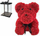 Teddybär aus Künstlichen Rosen Red 40cm in Box 1Stück