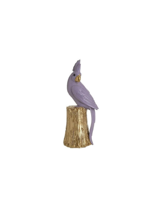 Inart Decorativ Pasăre din Polirășină Papagal în Purple 9x7x19cm 1buc