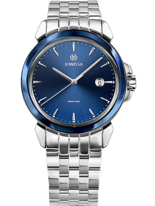 Jowissa Lewy 3 Herrenuhr 42mm Batterie mit Silber Metallarmband
