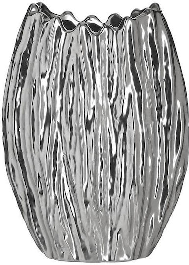 Inart Vază Decorativă Ceramică Argint 15x8x20cm 1buc