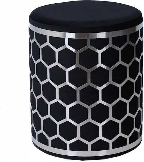 Scaune Camera de zi Tapițat cu Catifea Black / Silver 36x36x43buc