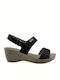 Inblu Anatomic Women's Ankle Strap Platforms Black