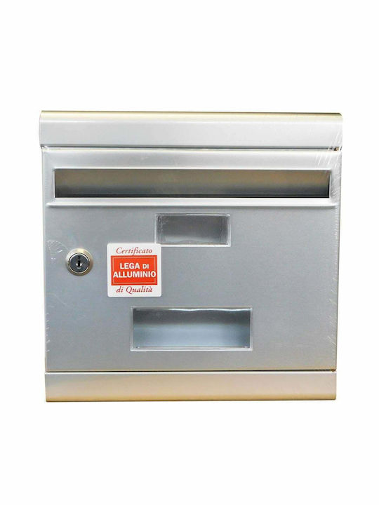 Outdoor Mailbox Metallic in Silver Color 25x7x25cm