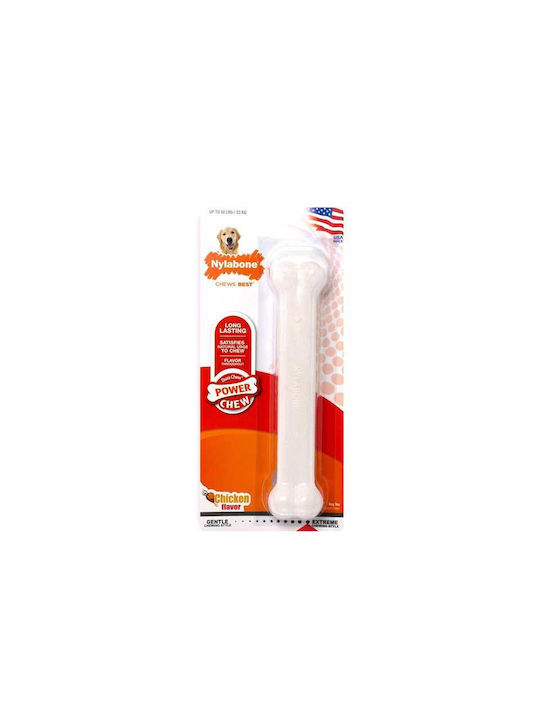 Nylabone Игра Кокал Куче Дъвчащо с Вкус Пилешко Large Бял 1бр