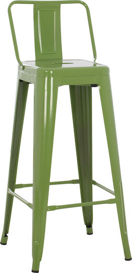 Hocker Bar mit Rückenlehne Metall Lahani 43x43x100cm