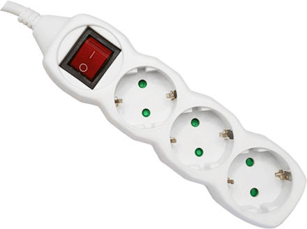 Com Power Strip 3 Positions with Switch and Cable 5m