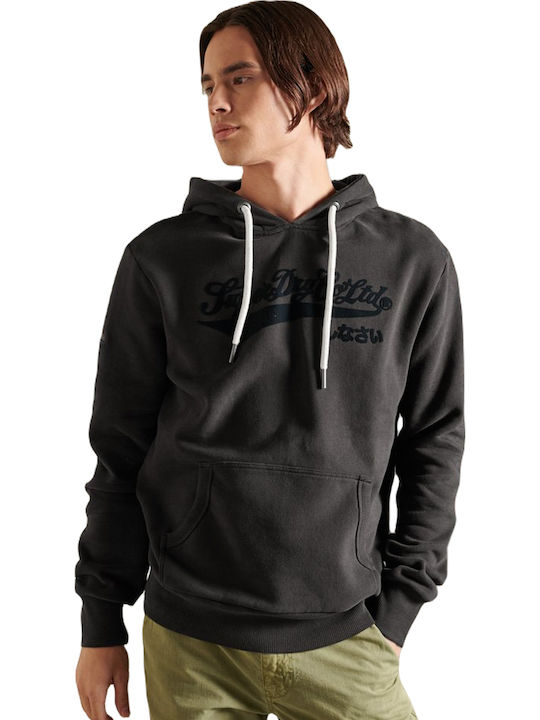 Superdry Hanorac cu Glugă Negru