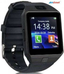 Andowl V5 Smartwatch με SIM και Παλμογράφο (Μαύρο)