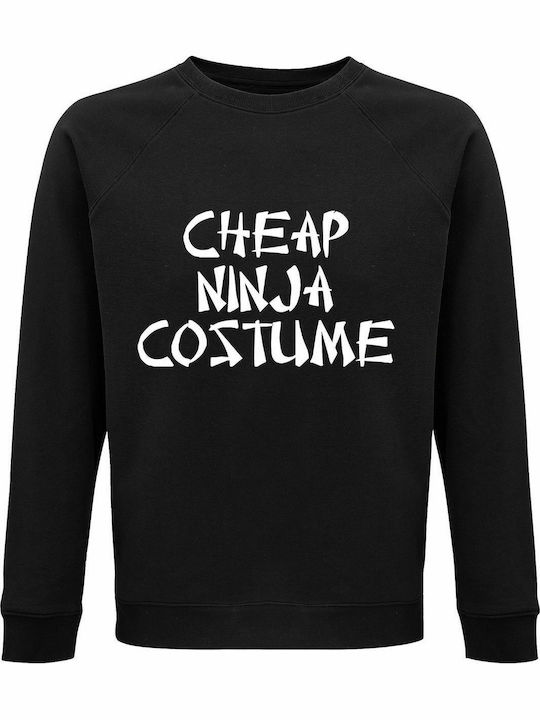 Hanorac unisex, organic " CHEAP NINJA COSTUME ", negru