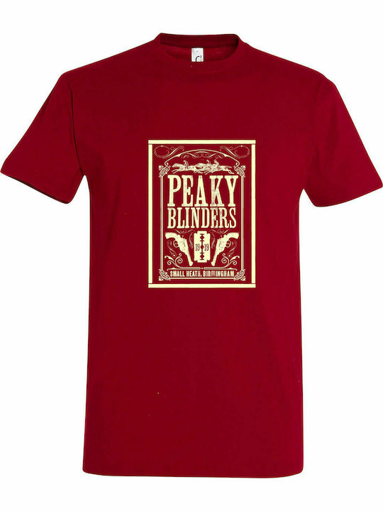 T-shirt Unisex " PEAKY BLINDERS 1919, SMALL HEATH BIRMINGHAM", Dark red