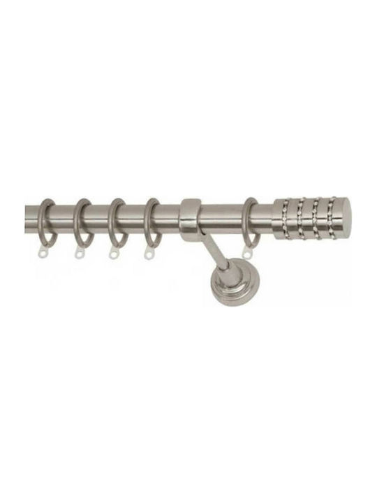 Import Hellas Metallic Curtain Pole No7 Single Φ25mm 300cm Nickel Matte