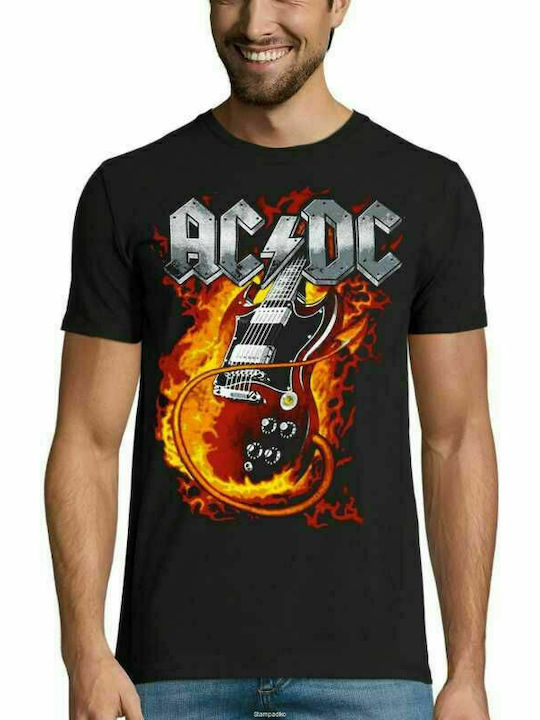 AC/DC Μπλουζάκι μαύρο κοντομάνικο.